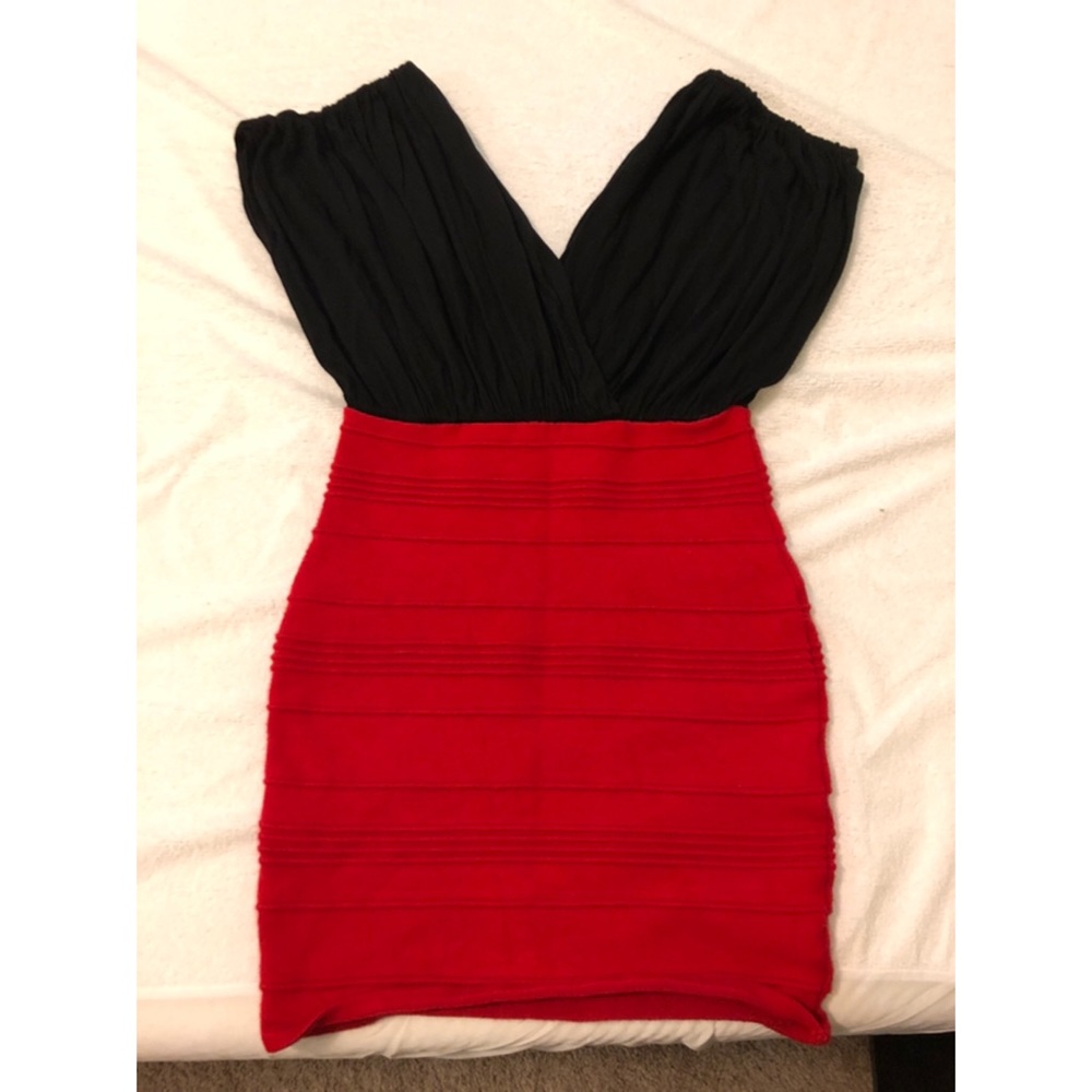 Red & black dress